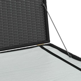 Fekete Polyrattan Kerti Tárolóláda 150 X 100 X 100 Cm