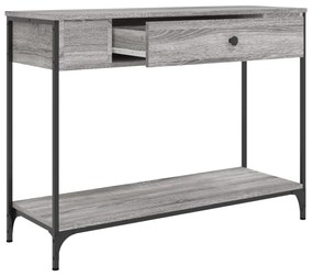 szürke sonoma színű szerelt fa konzolasztal 100 x 34,5 x 75 cm