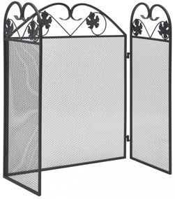 fekete vas 3-paneles kandallórács