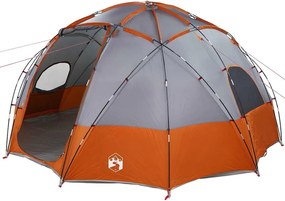 vidaXL Kempingssátor Szürke és narancs 475 x 475 x 235 cm Poliészter