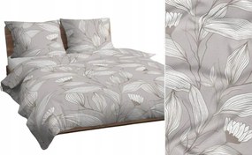 Ágyneműhuzat 160x200 bézs világos fehér levelek 4838 B pamut Max