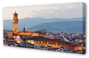 Canvas képek Olaszország Castle naplemente panoráma 100x50 cm