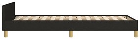fekete szövet ágykeret matrac nélkül 100x200 cm