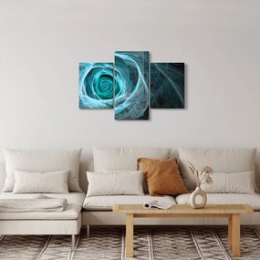 Kép - Absztrakt rózsaszín kék fekete háttérrel (90x60 cm)