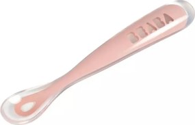 Béaba Ergonomikus Szilikon Hosszú Kiskanál - Sötét rózsaszín