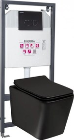 Tinos BL Pacific Black falba építhető WC tartály szett