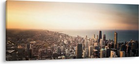 Naplemente képe a város felett (120x50 cm)