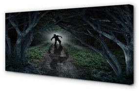 Canvas képek Sötét erdő fa forma 125x50 cm
