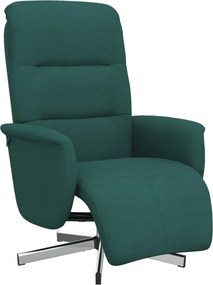 vidaXL sötétzöld szövet dönthető fotel lábtartóval