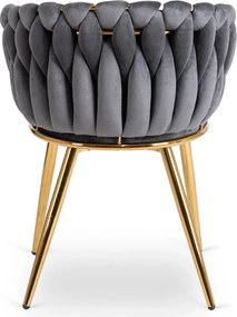 Fonott bársony szék szürke színben, CAPI