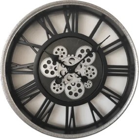 Globo B992528 Falióra, fekete műanyag, üveglap, mozgatható fogaskerekek, római számlap, ø: 508mm, M: 508mm
