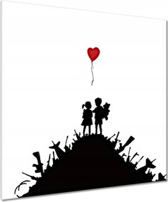 Vászonkép 80x80 Gyerekek egy halom fegyveren