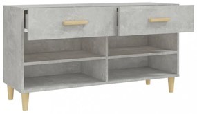 betonszürke szerelt fa cipőszekrény 102x35x55 cm