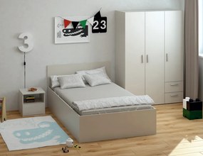Ágy fém ráccsal és tárolóhellyel, 120x200, kasmír, DOLI