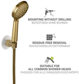 Aranyszínű öntapadós műanyag zuhanyfej tartó Libertà – Wenko