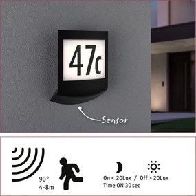 Paulmann 94513 - RGBW LED/8,2W IP44 Dimmelhető házszámvilágítás PADEA 230V