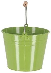 Cink kerti vödör, fa fogóval, 4,5 literes, zöld