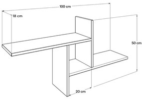 Fali polc 50x100 cm barna