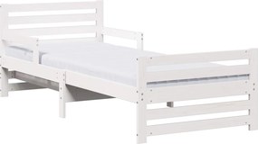 vidaXL Ágykeret matracmal fejtámlával Fehér 80 x 200 cm Tömör fenyőfa