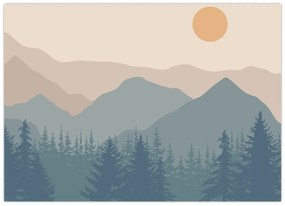 Üveg kép - Türkiz hegység N⁰1 (70x50 cm)