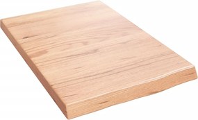 vidaXL világosbarna kezelt tömör fa fürdőszobai pult 40x60x(2-4) cm