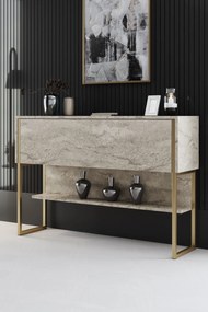 Komód Luxe - Travertine, Gold