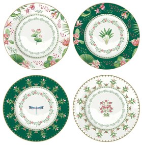 Porcelán desszerttányérszett 4db-os,19cm dobozban, Botanic Chic