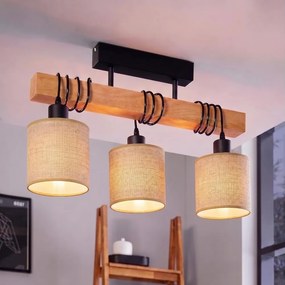 BRILAGI - Felületre szerelt csillár NUBILA 3xE27/60W/230V fenyő/világosbarna