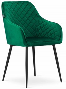 PreHouse NUGAT szék - zöld bársony / fekete lábak