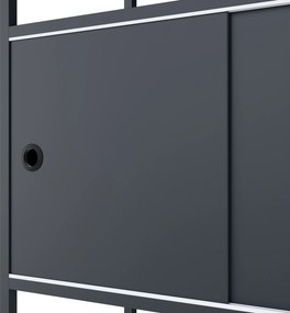 Iratrendező polc zárható szekrénnyel, irodai, nyitott polcok, fém antracit, 800x2200x400 mm: ARIEL