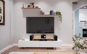 Nappali fal, fehér/artisan tölgy, MILONA