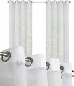 Ablakfüggöny Kész Fátyol Fehér Függöny Átvezetőkkel Hosszú 145*250cm