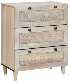 Széf 2 pcs Fehér 60 x 33 x 75 cm tömör mangófa