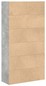 betonszürke szerelt fa könyvespolc 80 x 30 x 152 cm