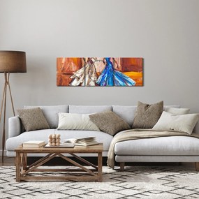 Kép - táncos, olajfestmény (órával) (90x30 cm)