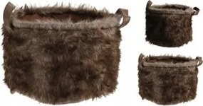 2 db-os szőrme utánzatú kosár szett Elegáns és funkcionális, 28x21