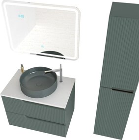 Piramida EURIDIKA fali fürdőszobabútor - mosdópult mosdó nélkül -2 fiókos - PINO ZÖLD - 65 x 48 x 53 cm