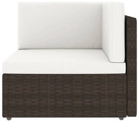 11 részes barna polyrattan kerti ülőgarnitúra párnákkal