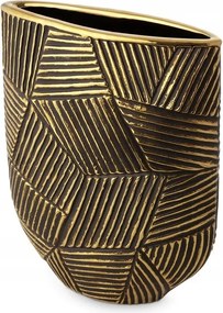 Emmi Dekorációs váza 21X9X28fekete, dombornyomott arany mintával