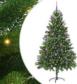 vidaXL Karácsonyfa 300 LED-del állvánnyal Zöld 180 cm PE