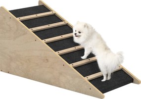 PawHut Kutyalépcső, Kutyakocsi Lépcső, Csúszásmentes Kutyabejáró Közepes Kutyák Számára 20 kg-ig, 90 x 40 x 45 cm | Aosom