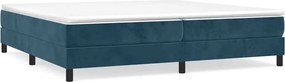 vidaXL sötétkék bársony rugós ágykeret 200x200 cm