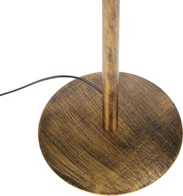 Vintage állólámpa arany színű, piros búrával, 40 cm - Simplo