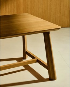 Étkezőasztal tölgyfa dekoros asztallappal 100x220 cm Idun – Kave Home