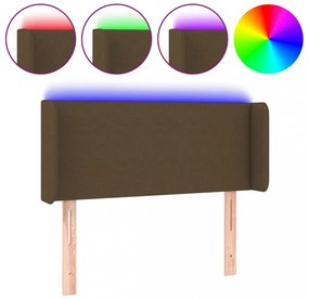 sötétbarna szövet LED-es fejtámla 103 x 16 x 78/88 cm