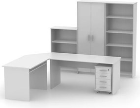 Irodai polcos szekrény, fehér, JOHAN 2 NEW 04