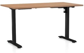 OfficeTech A állítható magasságú asztal, 120 x 80 cm, fekete alap, bükkfa