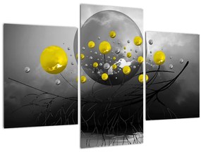 Kép- sárga absztrakt gömbök (90x60 cm)