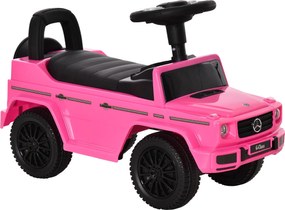HOMCOM Mercedes Benz Licencelt Gyerek Járgány Push Jármű 12-36 Hónap Trunk Harang Fények Rózsaszín | Aosom