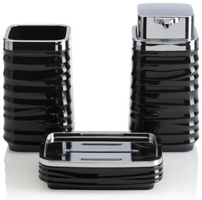 Fürdőszobai készlet WAVE 5 db fekete/króm